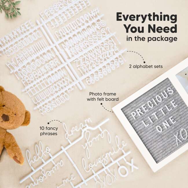 Heartfelt Picture Frame with Felt Letterboard, Alpine White - Frames - 2