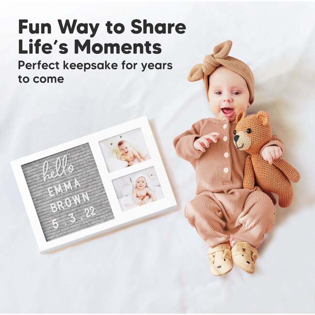 Heartfelt Picture Frame with Felt Letterboard, Alpine White - Frames - 3