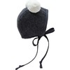 Charcoal Double Pom Bonnet Cotton-Lined, Grey - Hats - 1 - thumbnail