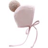 Elliot Pom Bonnet Cotton-Lined, Pink - Hats - 1 - thumbnail