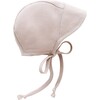 Brimmed Just Beige Linen Bonnet Cotton-Lined, Beige - Hats - 1 - thumbnail