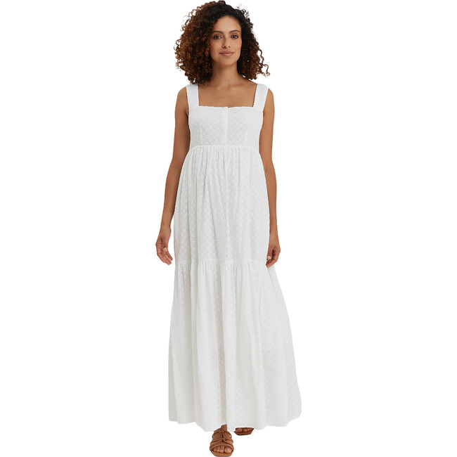 Women's Colette Smocked Back Maxi Dress, White Lace