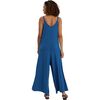 Women's Chelsea Sleeveless Wide Leg Front Snap Jumpsuit, French Blue - Jumpsuits - 2