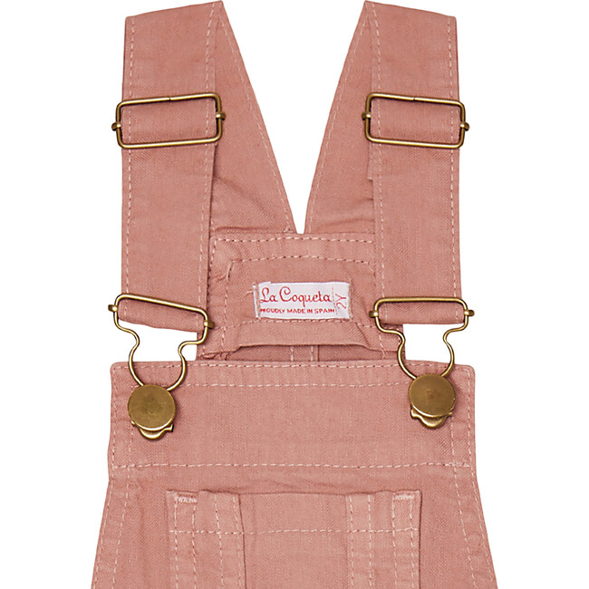 Linda Short Denim Dungarees, Pink - Overalls - 4