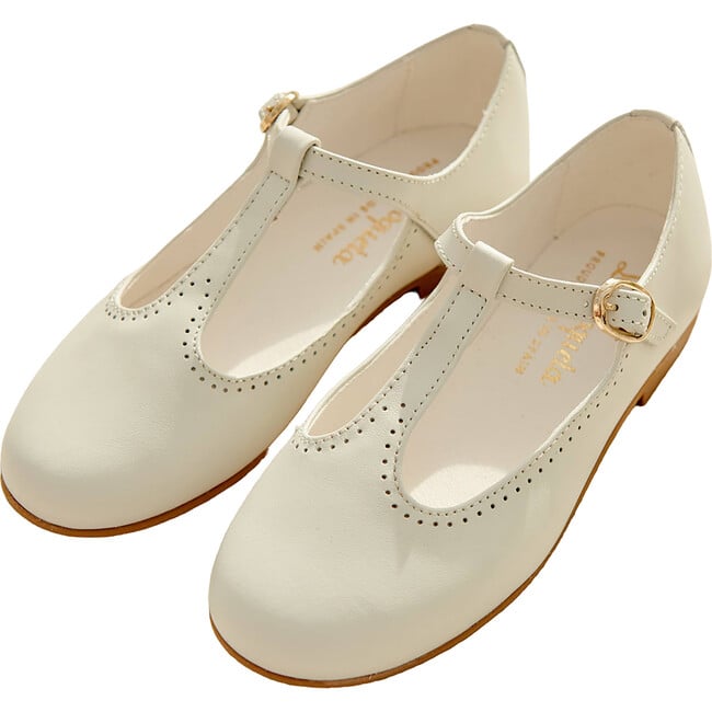 T-Bar Shoes, Ivory - Dress Shoes - 5