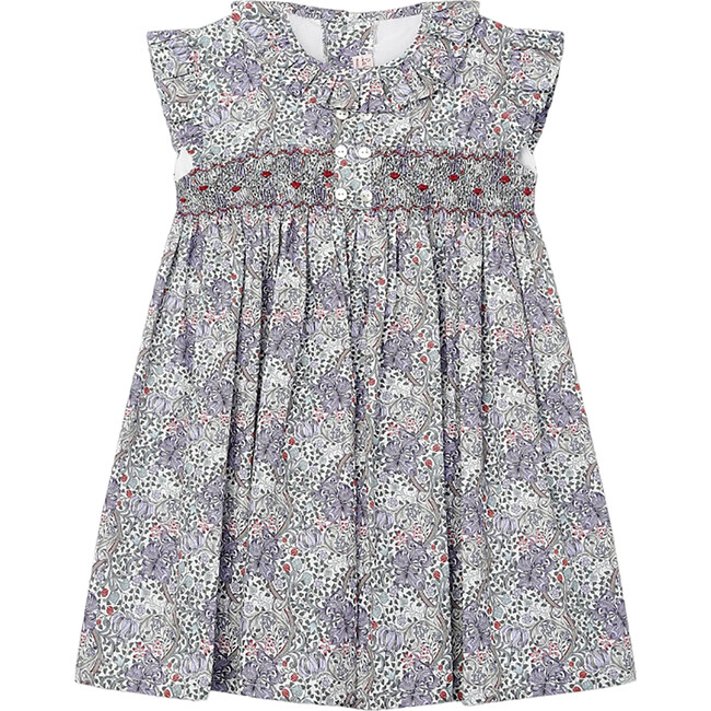 Beatrice A-Line Hand-Smocked Dress, Purple - Dresses - 1