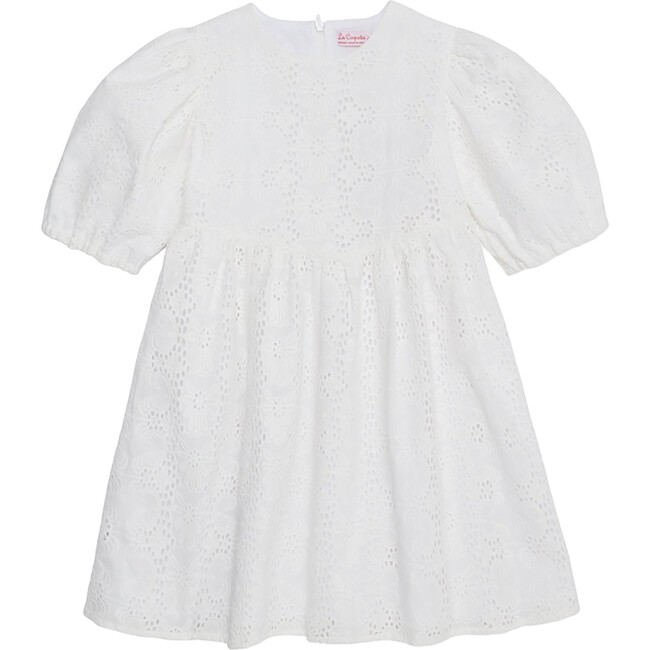 Dora Short Puff Sleeve Dress, Ivory - Dresses - 1