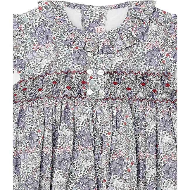Beatrice A-Line Hand-Smocked Dress, Purple - Dresses - 4
