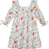 Cuadras Puff Sleeve Dress, Orange Floral - Dresses - 1 - thumbnail