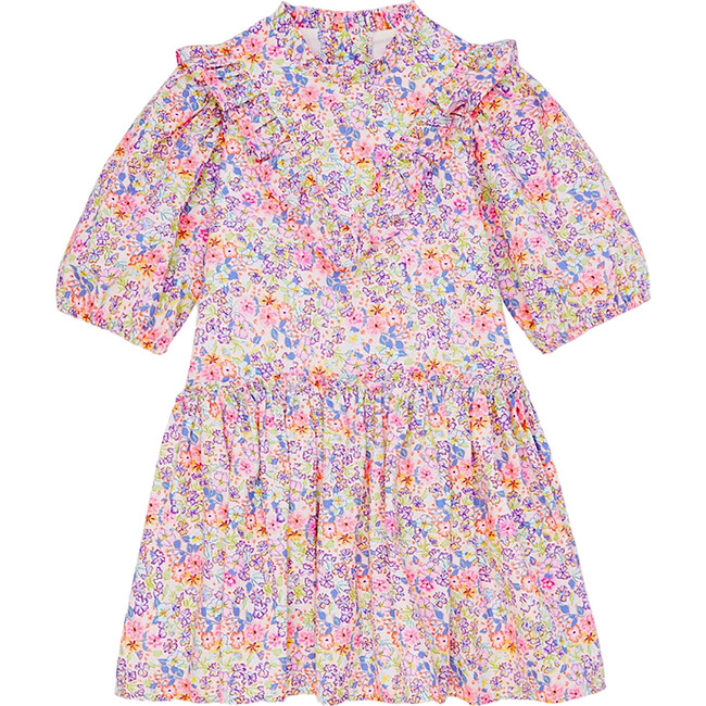 Isla Puff Sleeve Dress, Multi Floral - Dresses - 1