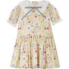 Izara Short Puff Sleeve Dress, Yellow Floral - Dresses - 1 - thumbnail