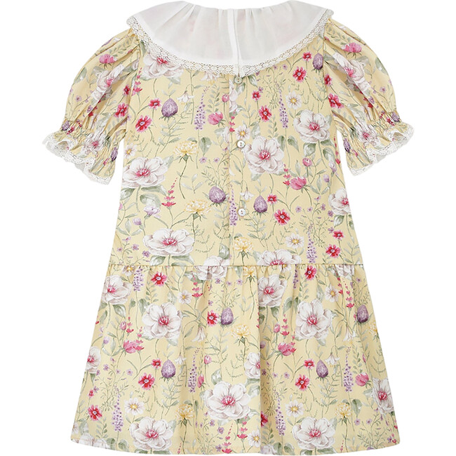 Izara Short Puff Sleeve Dress, Yellow Floral - La Coqueta Dresses ...