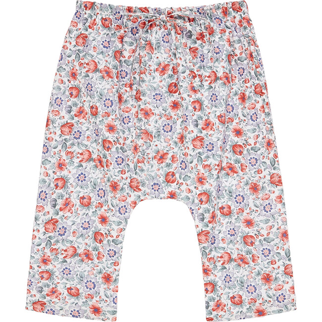 Alex Long Leg Pull-On Trouser, Red Floral