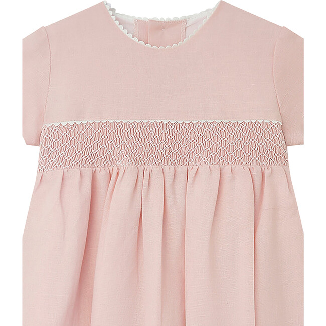 Ava Short Sleeve Smock Dress, Pink - Dresses - 4
