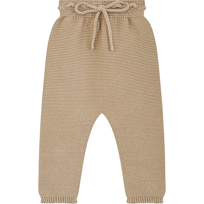 Fino Cotton Knit Trousers, Camel