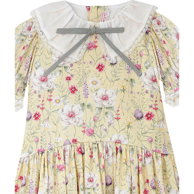 Izara Short Puff Sleeve Dress, Yellow Floral - La Coqueta Dresses ...