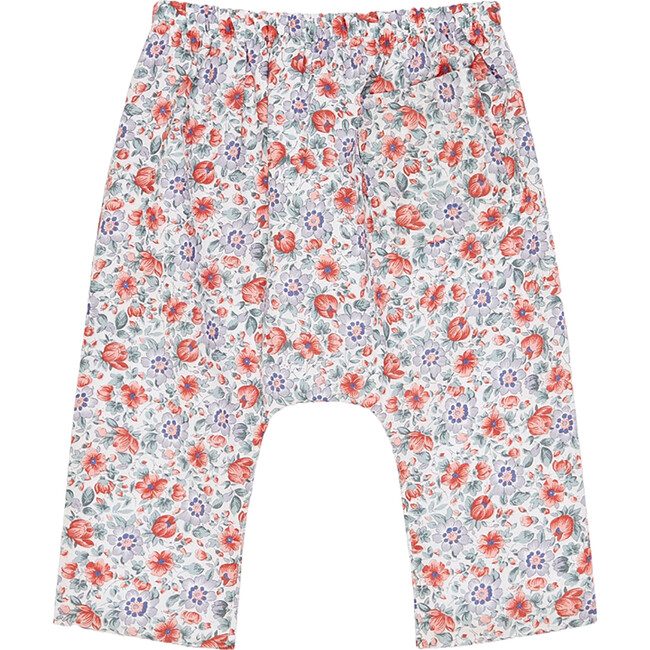Alex Long Leg Pull-On Trouser, Red Floral - Pants - 3