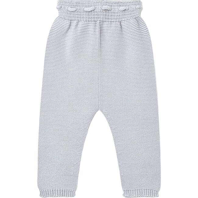 Fino Cotton Knit Trousers, Grey - Pants - 3