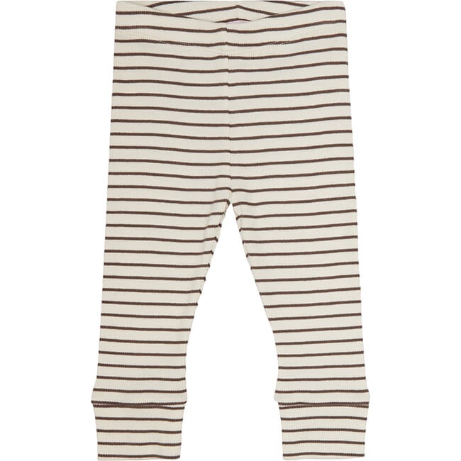 Elija Ankle Cuff Legging, Latte Stripe - Leggings - 1