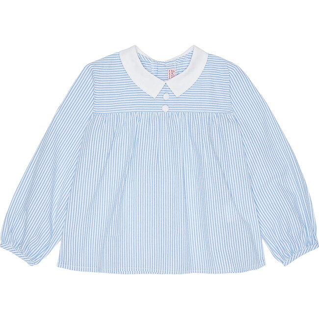 Chiara Peter Pan Collar Shirt, Blue Stripe