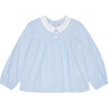 Chiara Peter Pan Collar Shirt, Blue Stripe - Shirts - 1 - thumbnail