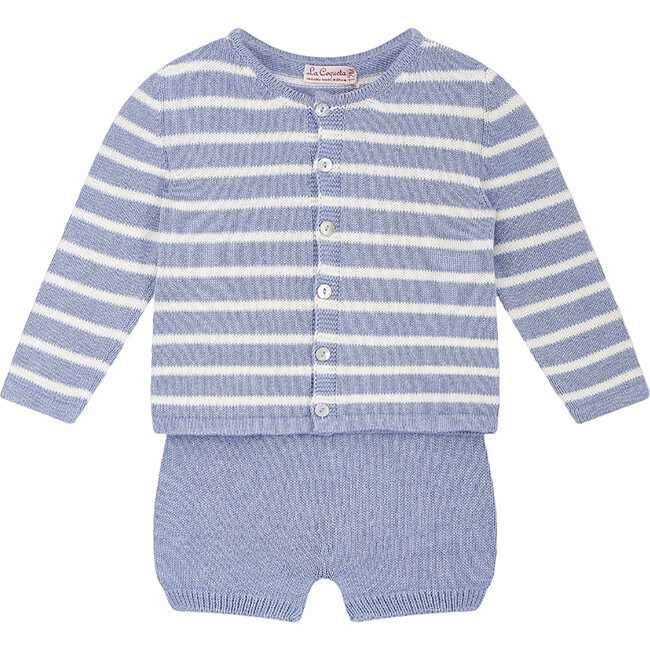 Laica Two-Piece Cotton Set, Blue - Rompers - 1