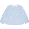 Chiara Peter Pan Collar Shirt, Blue Stripe - Shirts - 3