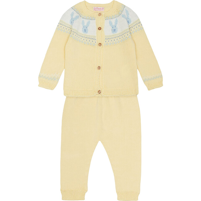 Calli Long Sleeve Cotton Set, Vanilla - Bodysuits - 1