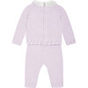Belita Long Sleeve Cotton Set, Mauve - Bodysuits - 3
