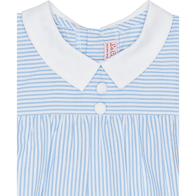 Chiara Peter Pan Collar Shirt, Blue Stripe - Shirts - 4