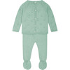 Fabien Round Neck Cotton Set, Sage - Bodysuits - 3