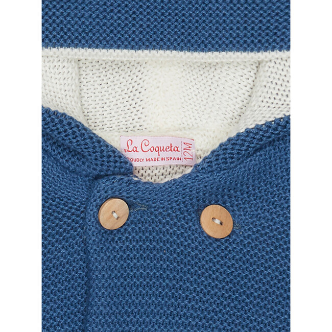 Desi Cotton Knitted Jacket, Blue - Coats - 4