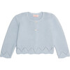 Brisa Lacey Ribbed Knit Cardigan, Dusty Blue - Cardigans - 1 - thumbnail
