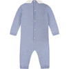 Emilio Long Sleeve Cotton Playsuit, Blue - Rompers - 3 - thumbnail