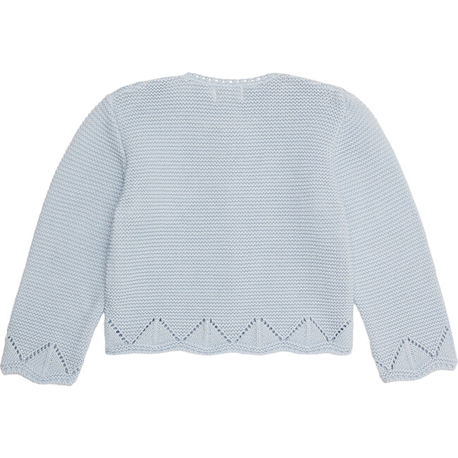 Brisa Lacey Ribbed Knit Cardigan, Dusty Blue - Cardigans - 3