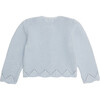 Brisa Lacey Ribbed Knit Cardigan, Dusty Blue - Cardigans - 3