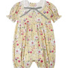 Eloisa Puff Sleeve Romper, Yellow Floral - Rompers - 1 - thumbnail