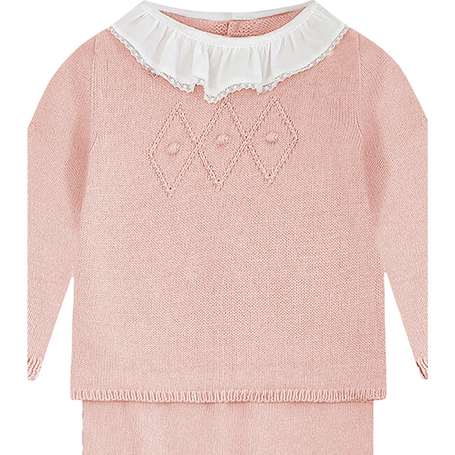 Elisa Frilly Collar Cotton Set, Pink - Bodysuits - 4