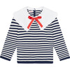 Morissa Long Sleeve Jumper, Navy And Ivory - Sweaters - 1 - thumbnail