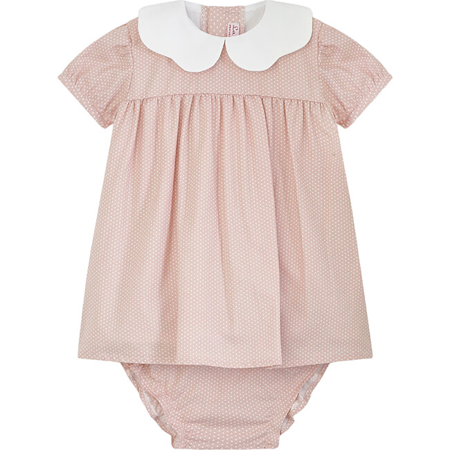 Hestia Peter Pan Collar Set, Pink Polka Dot