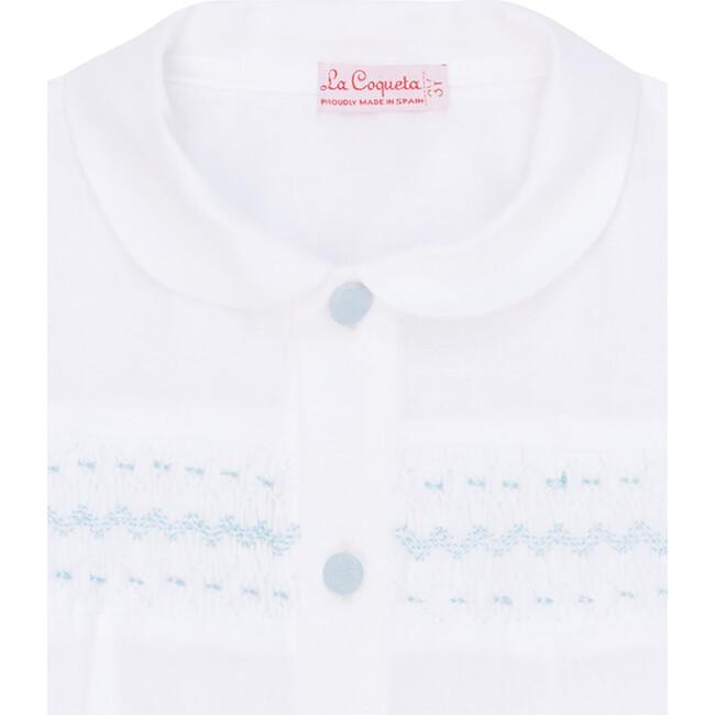 Carlina Short Sleeve Smock Set, Blue - Rompers - 3