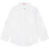 Jazmin Peter Pan Collar Linen Shirt, White - Shirts - 1 - thumbnail