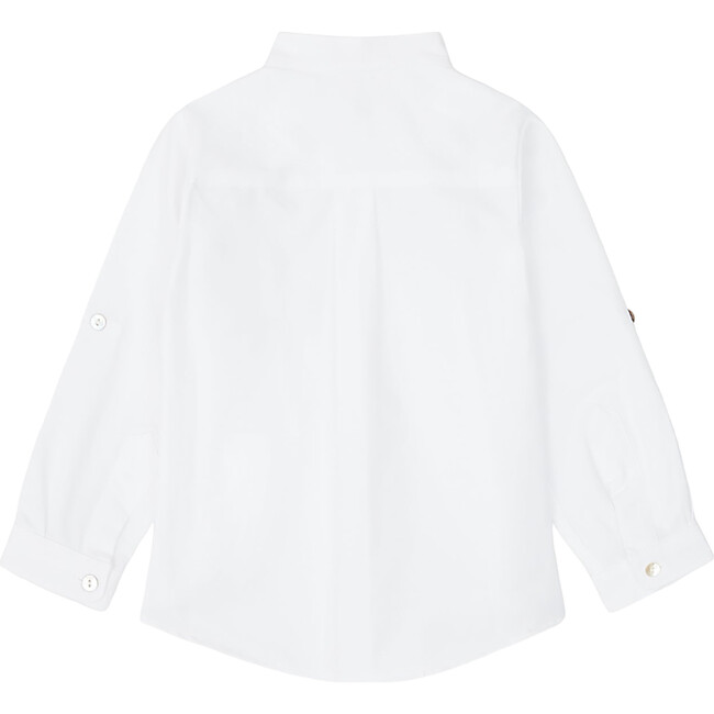 Jazmin Peter Pan Collar Linen Shirt, White - Shirts - 3