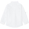 Jazmin Peter Pan Collar Linen Shirt, White - Shirts - 3