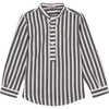 Jazmin Long Sleeve Shirt, Blue Stripe - Shirts - 1 - thumbnail