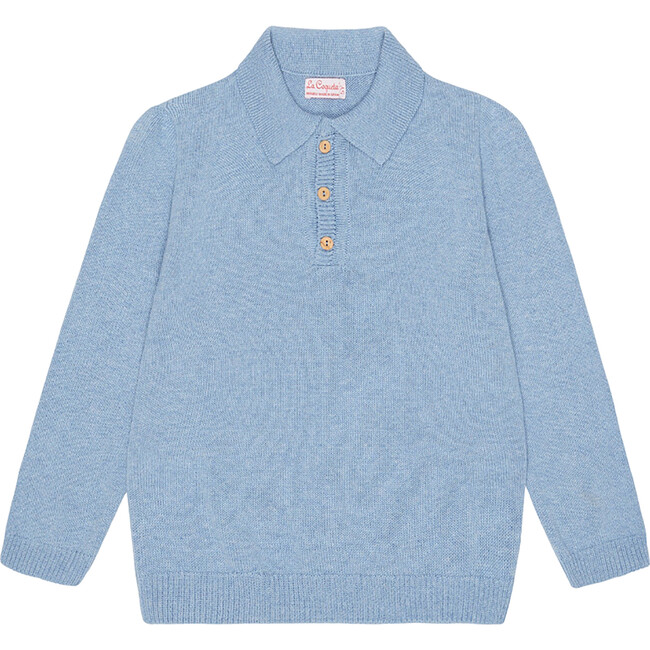 Brio Knit Collar Long Sleeve Jumper, Dusty Blue