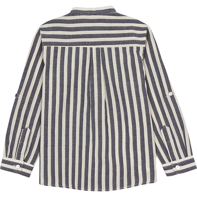 Jazmin Long Sleeve Shirt, Blue Stripe - Shirts - 3