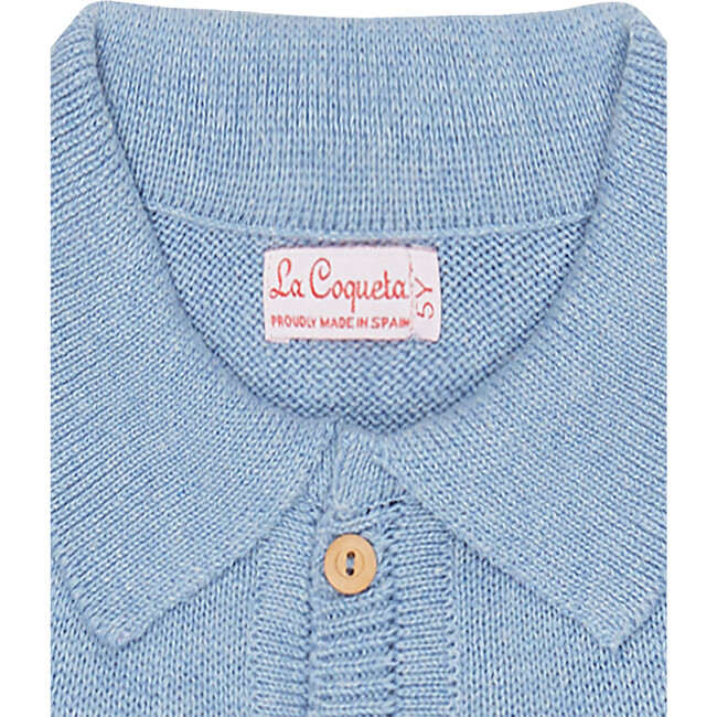 Brio Knit Collar Long Sleeve Jumper, Dusty Blue - Sweaters - 4
