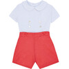 Fantino Short Sleeve Two-Piece Set, Claret - Rompers - 1 - thumbnail