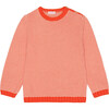 Bromo Round Neck Long Sleeve Jumper, Coral And Ivory Stripe - Sweaters - 1 - thumbnail